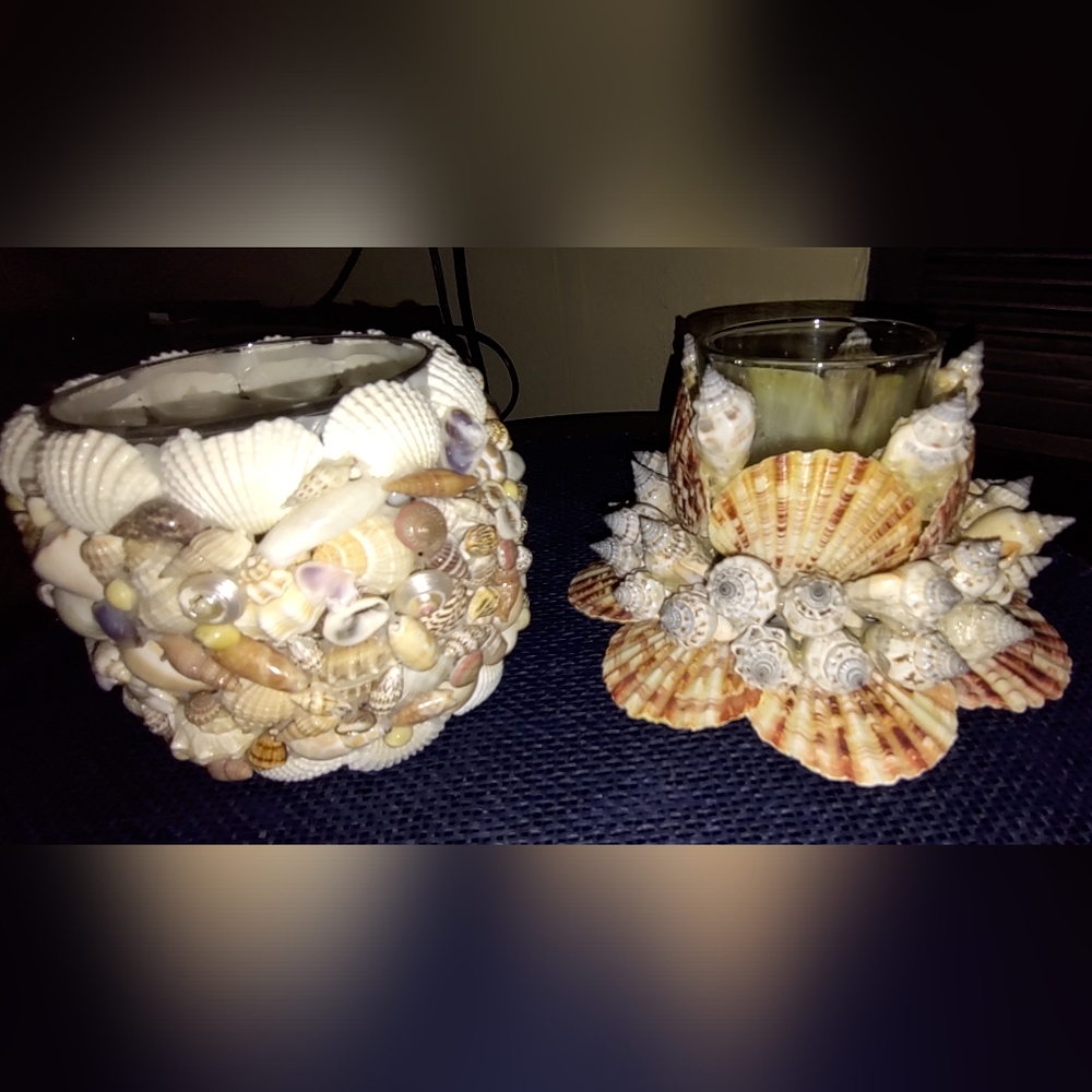 Two Unique Candle Holders Seashell Beach Decor  video